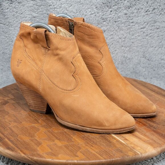 Frye Shoes - FRYE Reina Sandy Nubuck Western Inspired Booties Womens Size 7.5 M